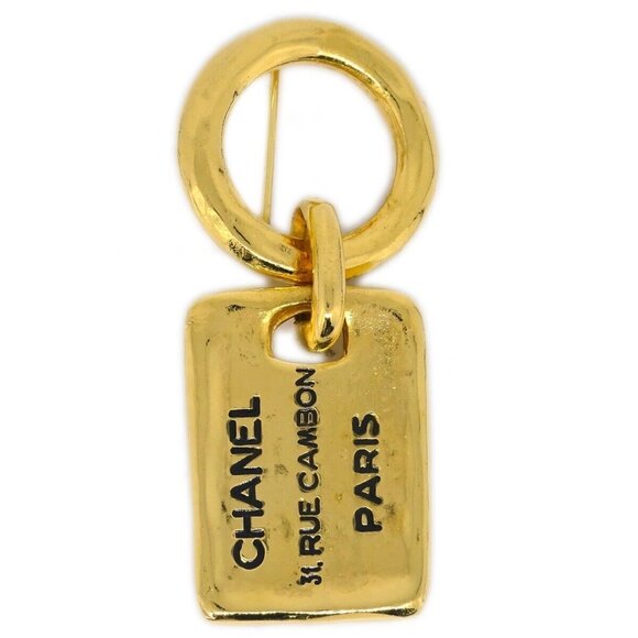 Chanel Plate Brooch Pin Gold 1133 163619 - Picture 1 of 4